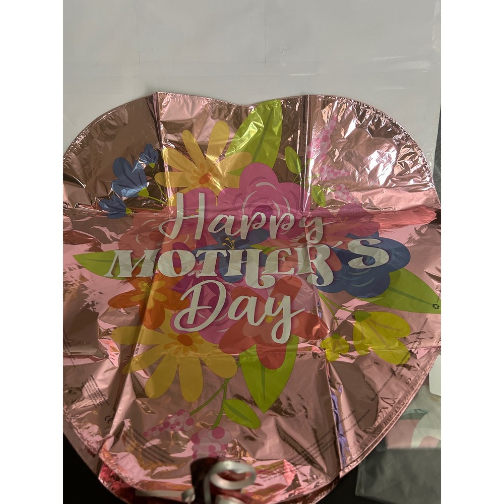 Mylar Balloon Mothers Day Floral Heart Pink Gold Foil Kaleidoscope 18 Inch x 5 - Picture 6 of 6